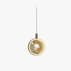Pendant Light | Gold Metal & Crystal Globe | Warm LED Included