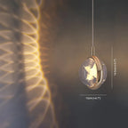 Pendant Light | Gold Metal & Crystal Globe | Warm LED Included