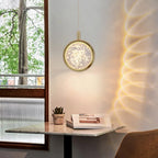 Pendant Light | Gold Metal & Crystal Globe | Warm LED Included