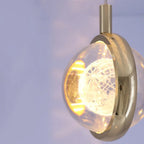 Pendant Light | Gold Metal & Crystal Globe | Warm LED Included