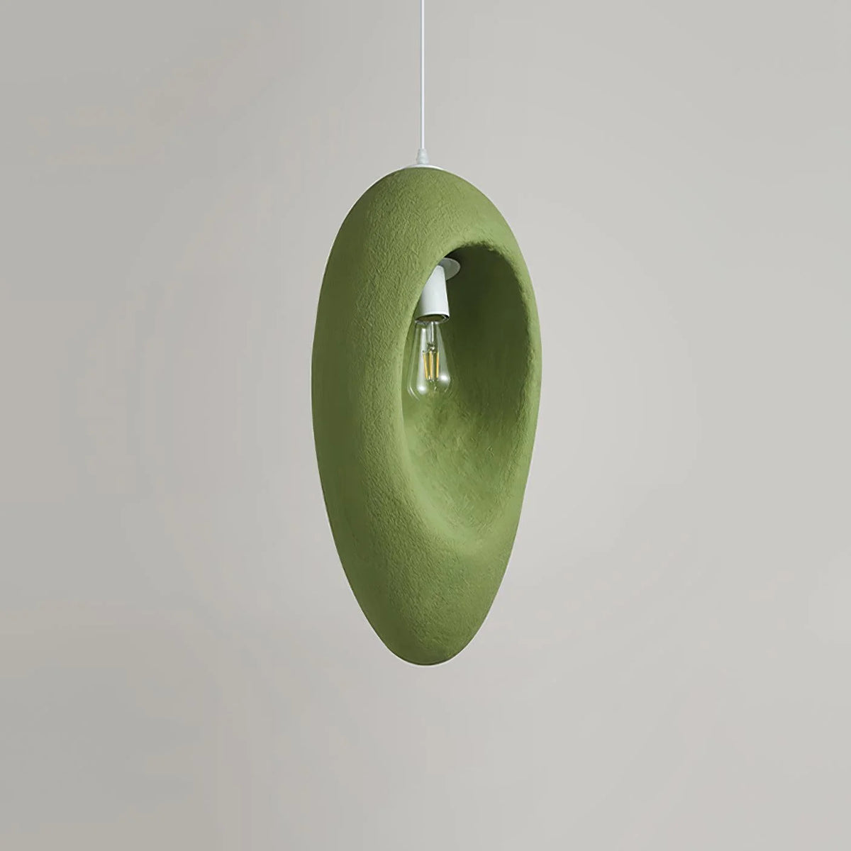 Pendant Light | Green Molded Polystyrene & E26/E27 Socket | 29 cm Diameter