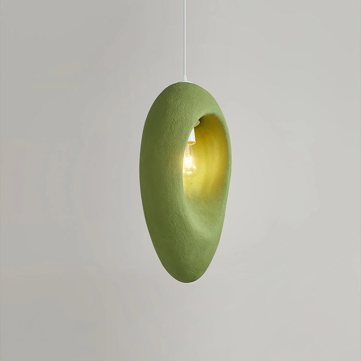 Pendant Light | Green Molded Polystyrene & E26/E27 Socket | 29 cm Diameter