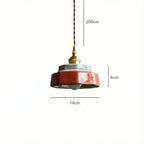 Pendant Light | Hand-Painted Porcelain & Polished Copper | 200 cm Adjustable Cord