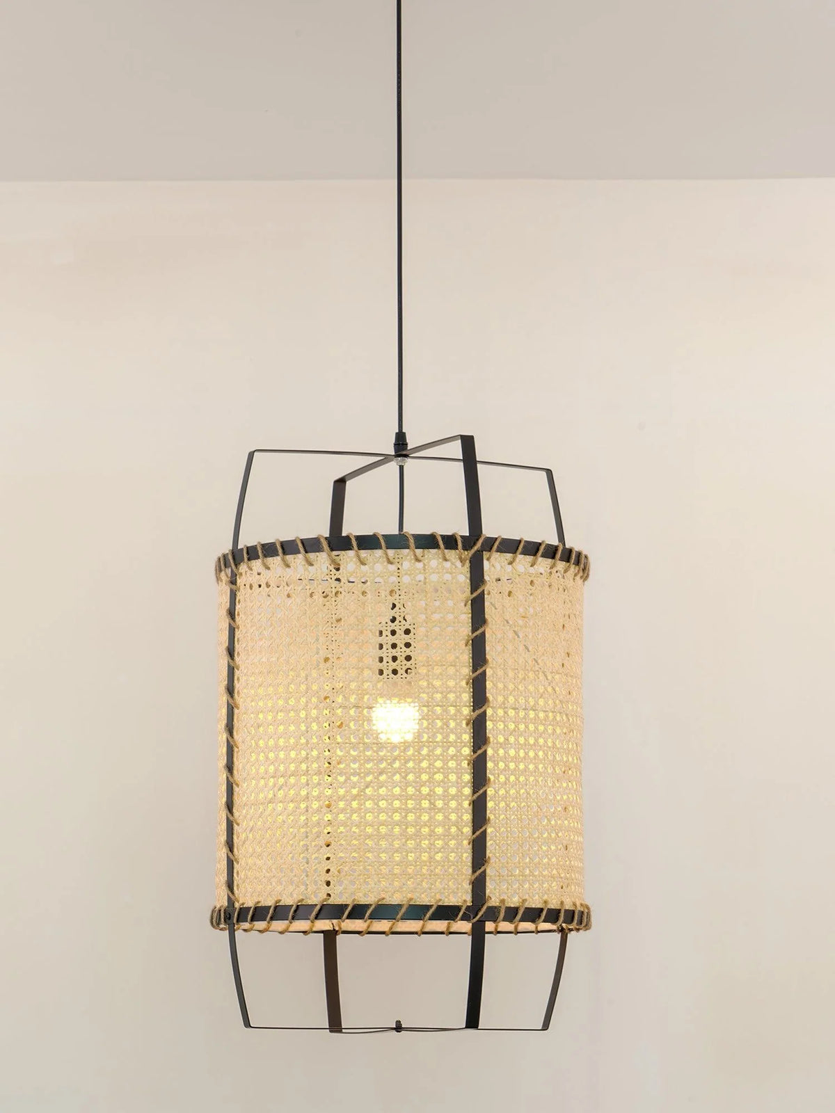 Pendant Light | Handwoven Rattan & Bamboo Shade | 40 cm Diameter