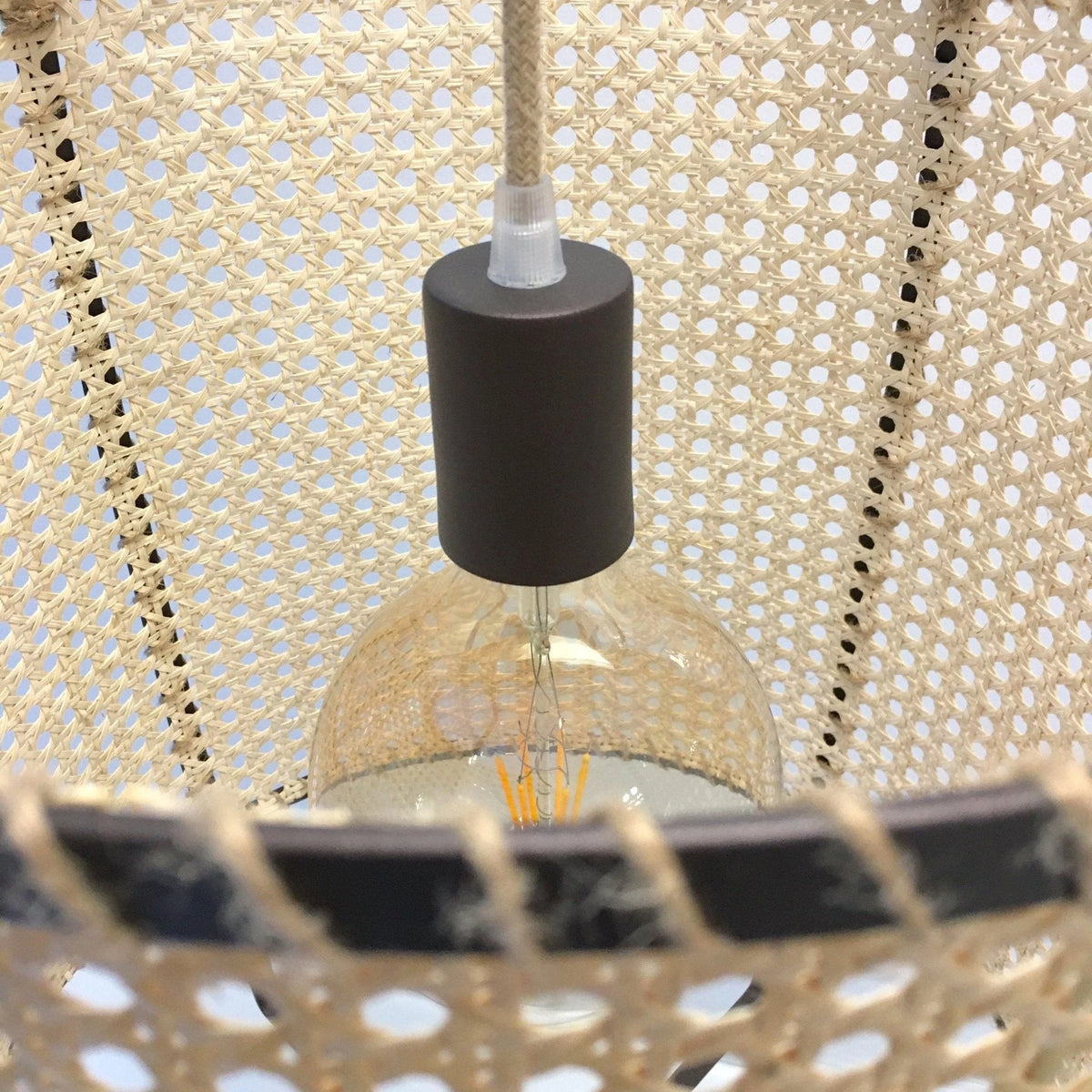 Pendant Light | Handwoven Rattan & Bamboo Shade | 40 cm Diameter