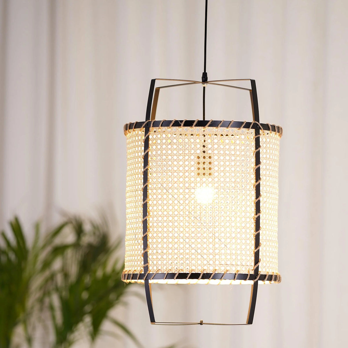 Pendant Light | Handwoven Rattan & Bamboo Shade | 40 cm Diameter