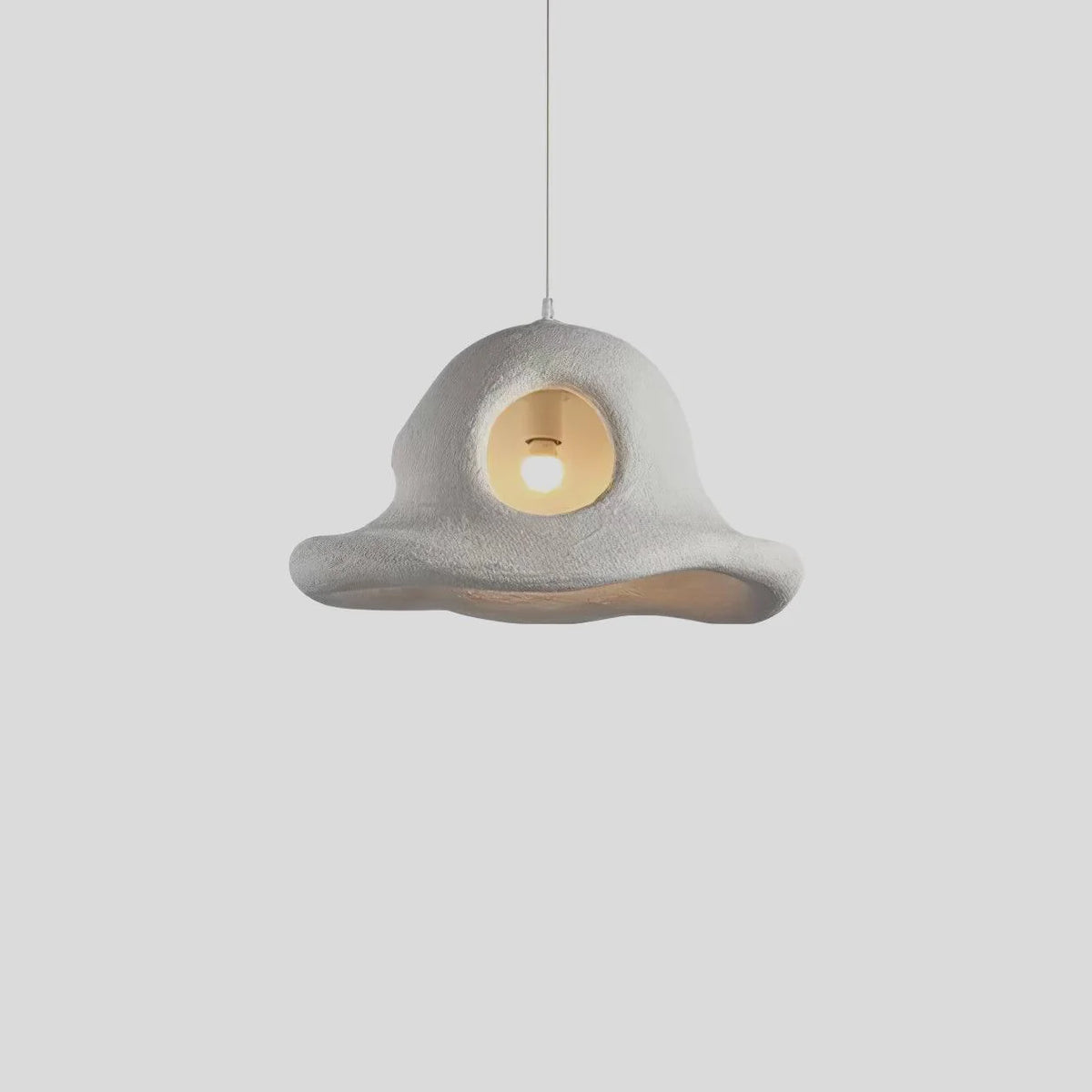 Pendant Light | Hat-Shaped White & Metal Accents | E26/E27 Base
