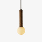 Pendant Light | Leather Strap & White Glass Shade | 12 cm Diameter
