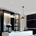 Pendant Light | Metal Curved Dome & Adjustable Height | 35 x 26 cm