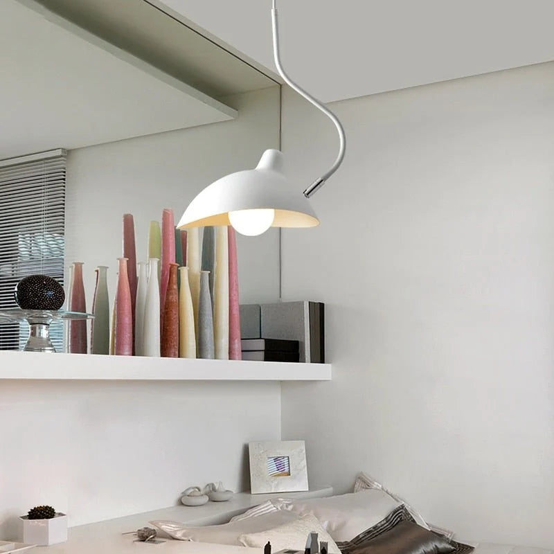 Pendant Light | Metal Curved Dome & Adjustable Height | 35 x 26 cm