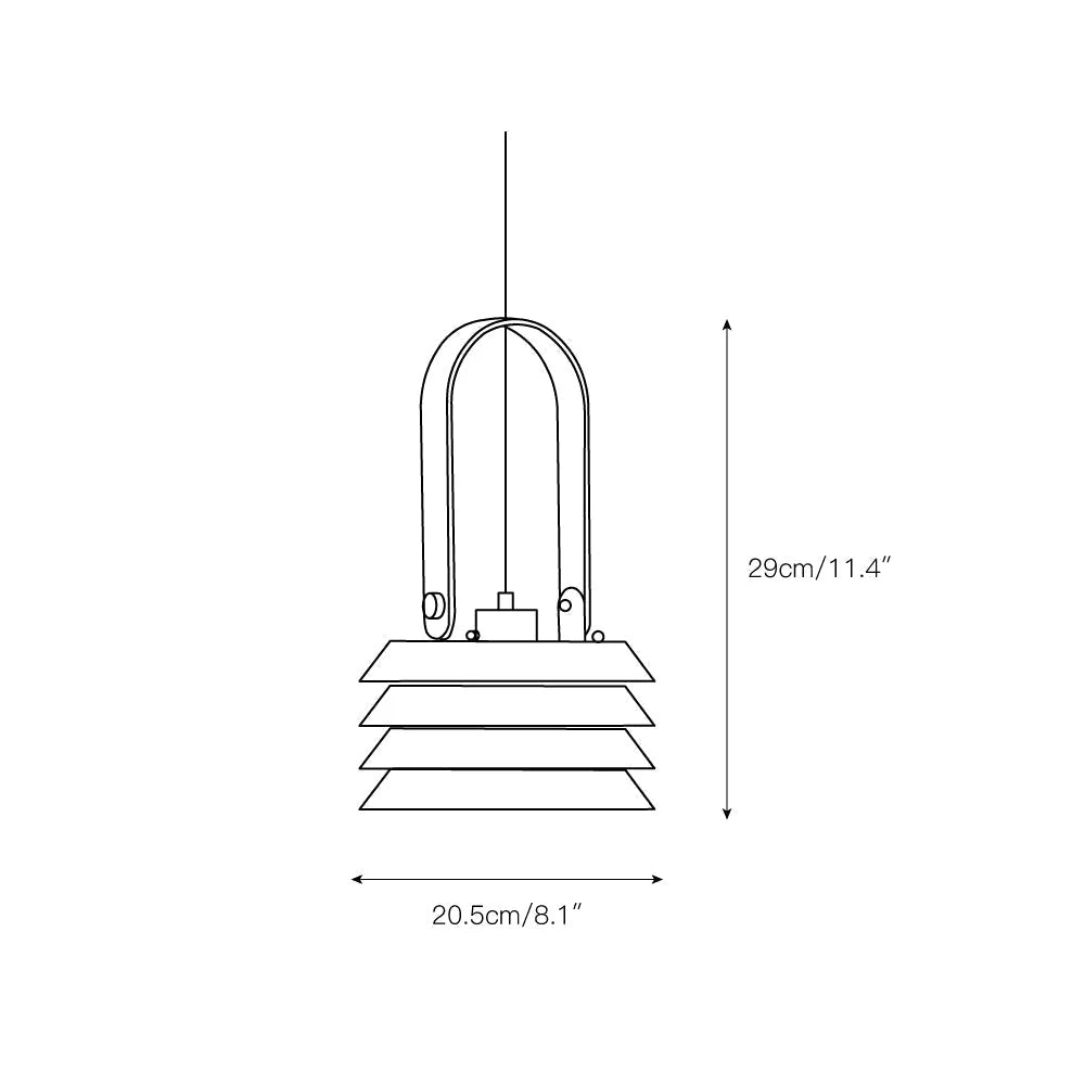 Pendant Light | Minimalist Lantern & Iron Body | Ø 20.5 cm