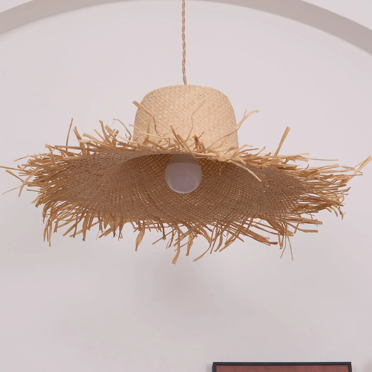 Pendant Light | Natural Rattan Shade & Adjustable Height | 150 cm Cable
