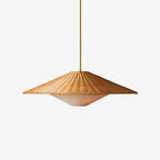 Pendant Light | Natural Rattan Shade & Gold Frame | Adjustable Hanging Rod