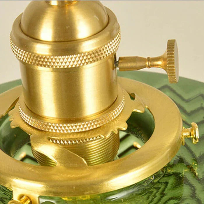 Pendant Light | Ribbed Glass & Brass Finish | Adjustable Cable