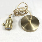 Pendant Light | Ribbed Glass & Brass Finish | Adjustable Cable