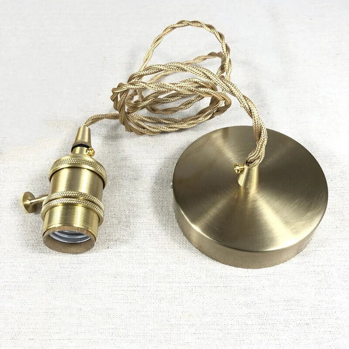 Pendant Light | Ribbed Glass & Brass Finish | Adjustable Cable
