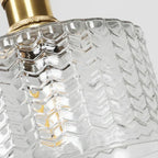 Pendant Light | Ribbed Glass & Brass Finish | Adjustable Cable