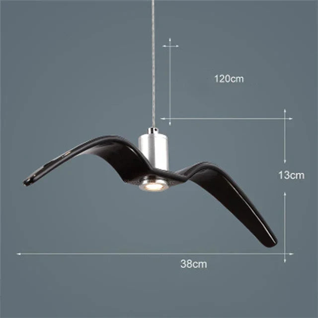Pendant Light | Seagull-Inspired Bird-Wing & Resin | 39 x 12 cm