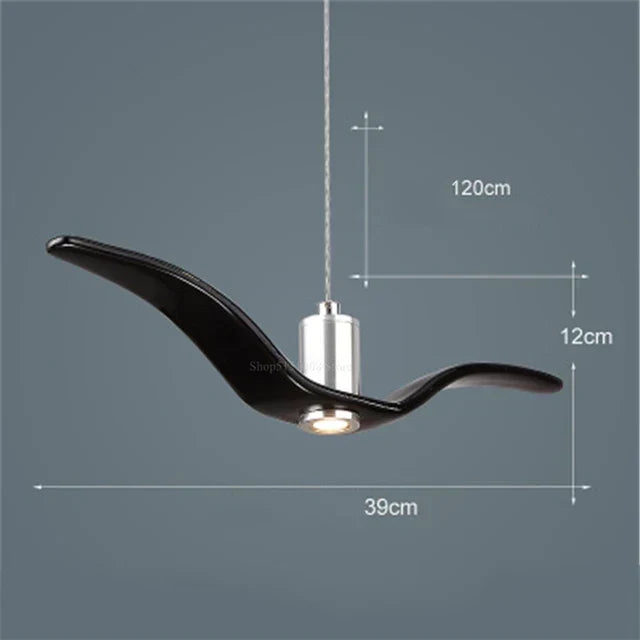 Pendant Light | Seagull-Inspired Bird-Wing & Resin | 39 x 12 cm