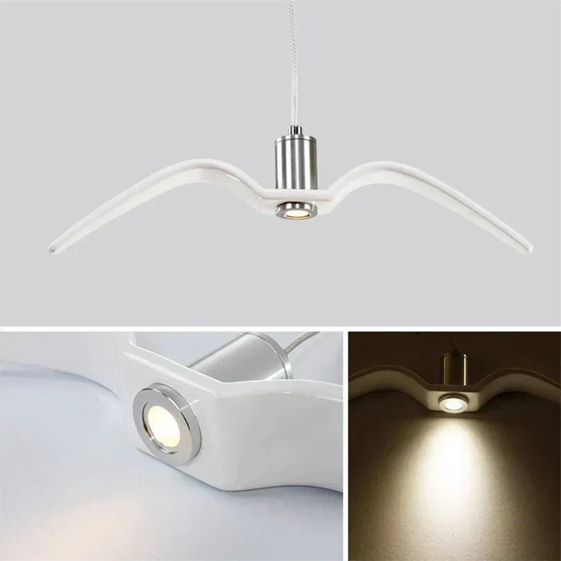 Pendant Light | Seagull-Inspired Bird-Wing & Resin | 39 x 12 cm