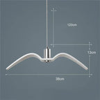 Pendant Light | Seagull-Inspired Bird-Wing & Resin | 39 x 12 cm