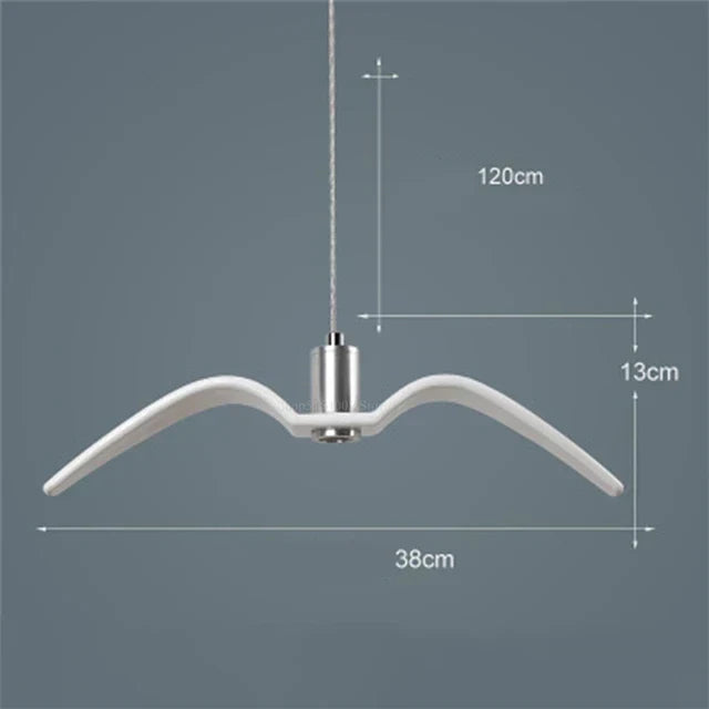 Pendant Light | Seagull-Inspired Bird-Wing & Resin | 39 x 12 cm