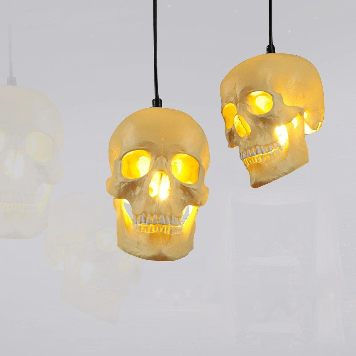 Pendant Light | Skull Design Resin & Metal | 150 cm Adjustable Cable