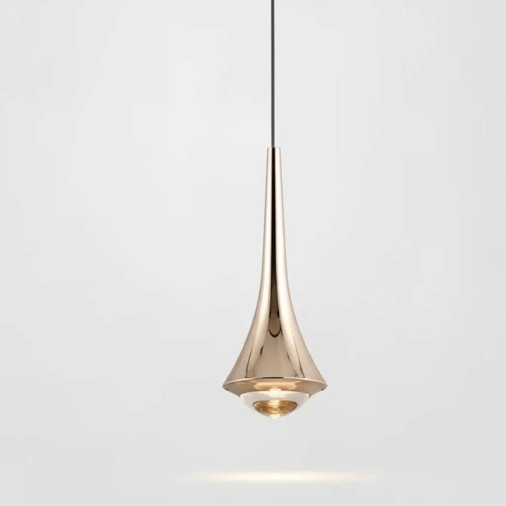 Pendant Light | Teardrop Glass & Aluminum | 3-Color Adjustable LED
