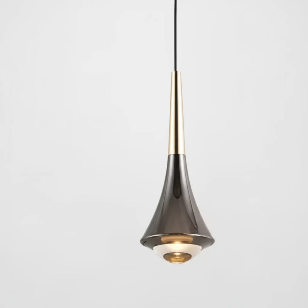 Pendant Light | Teardrop Glass & Aluminum | 3-Color Adjustable LED