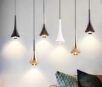 Pendant Light | Teardrop Glass & Aluminum | 3-Color Adjustable LED