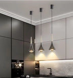 Pendant Light | Teardrop Glass & Aluminum | 3-Color Adjustable LED
