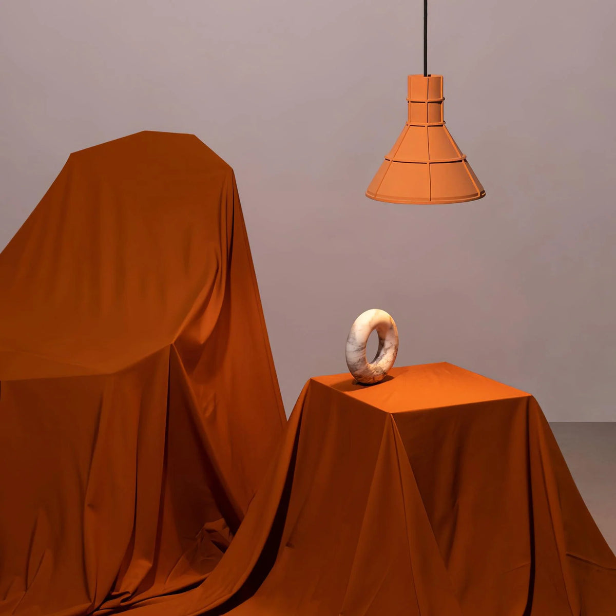 Pendant Light | Terracotta Cement & Metal | E26/E27 Compatible