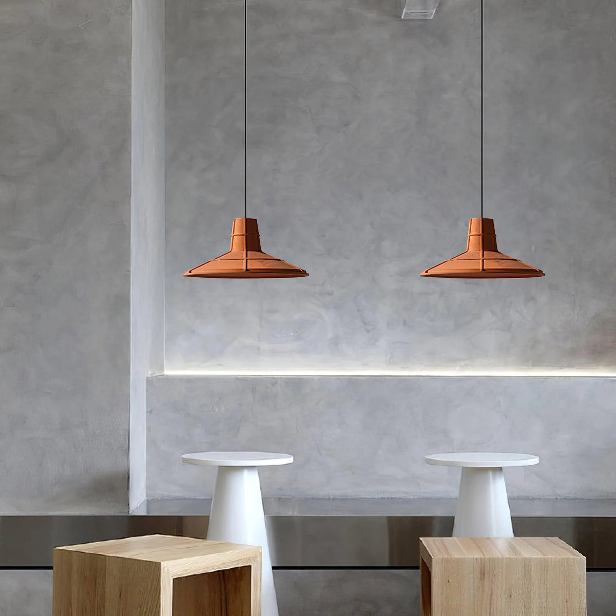 Pendant Light | Terracotta Cement & Metal | E26/E27 Compatible