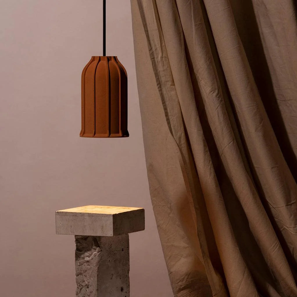 Pendant Light | Terracotta Cement & Metal | E26/E27 Compatible