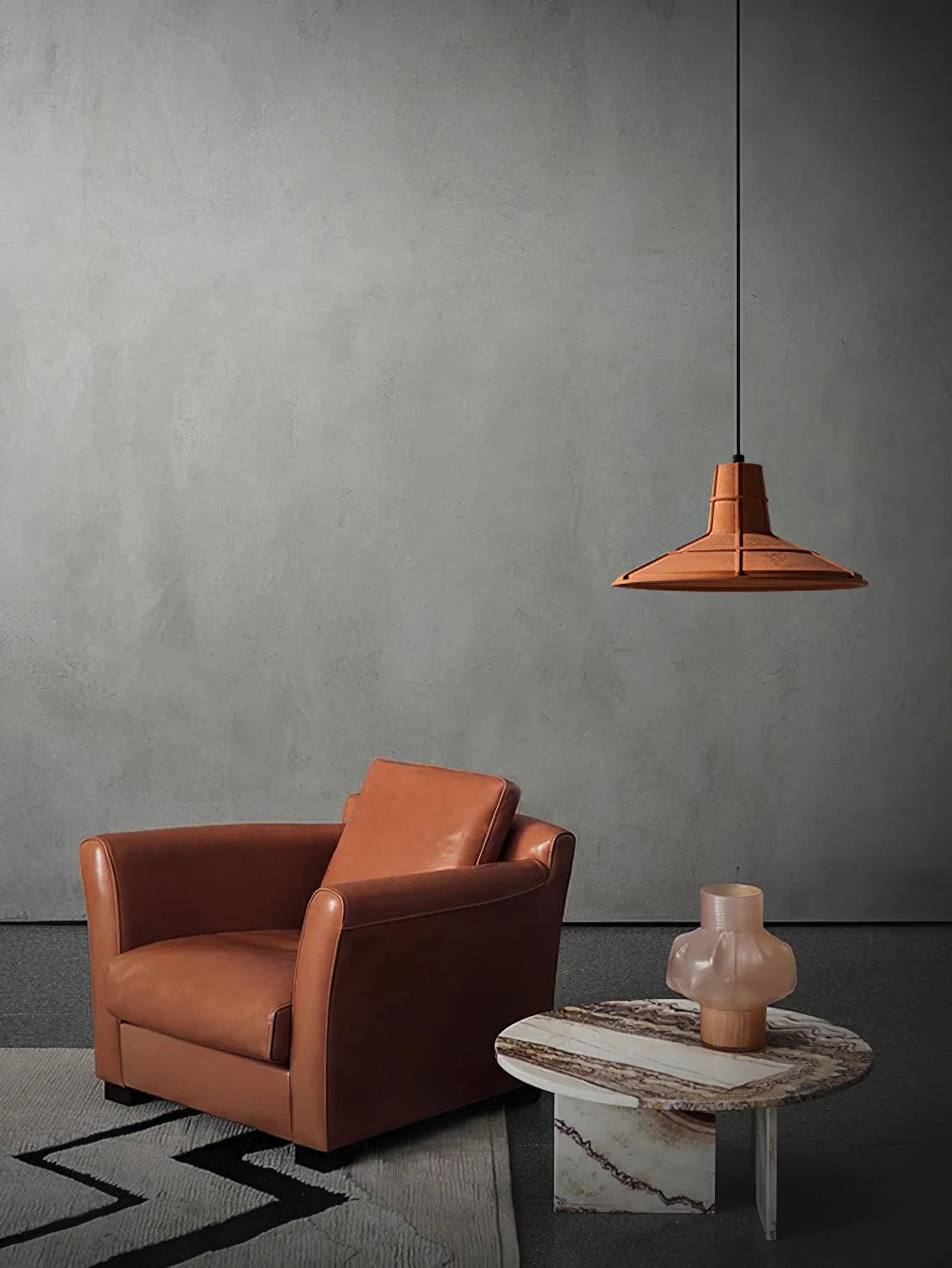 Pendant Light | Terracotta Cement & Metal | E26/E27 Compatible