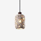 Pendant Light | Travertine Shade & Walnut Wood | 13 cm Diameter