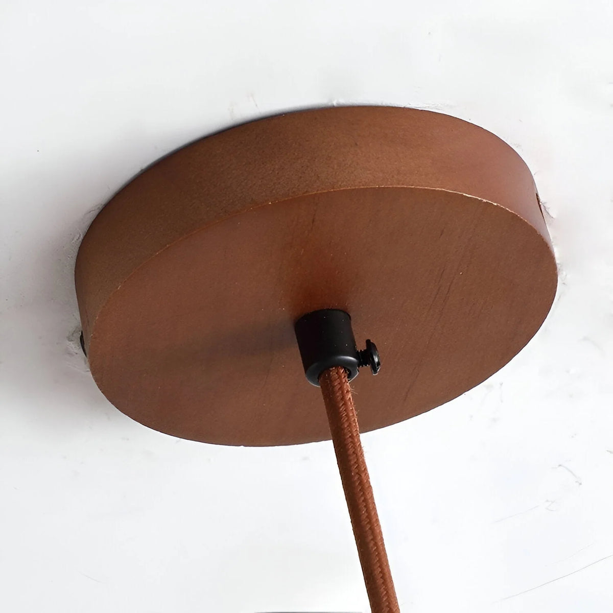 Pendant Light | Travertine & Solid Wood | Integrated Warm LED
