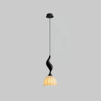 Pendant Light | Twisted Wood & White Paper Shade | 23 cm Diameter