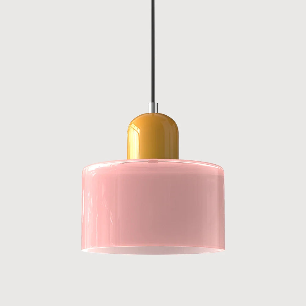 Pendant Light | Two-Tier Glass Shade & Warm Diffused Light