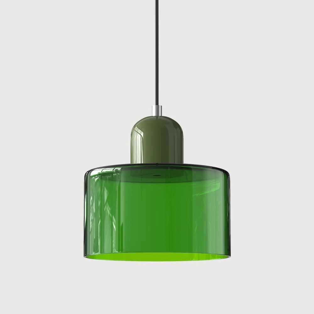 Pendant Light | Two-Tier Glass Shade & Warm Diffused Light