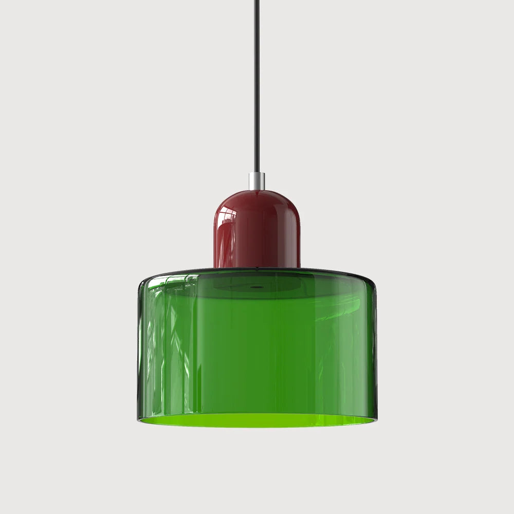 Pendant Light | Two-Tier Glass Shade & Warm Diffused Light