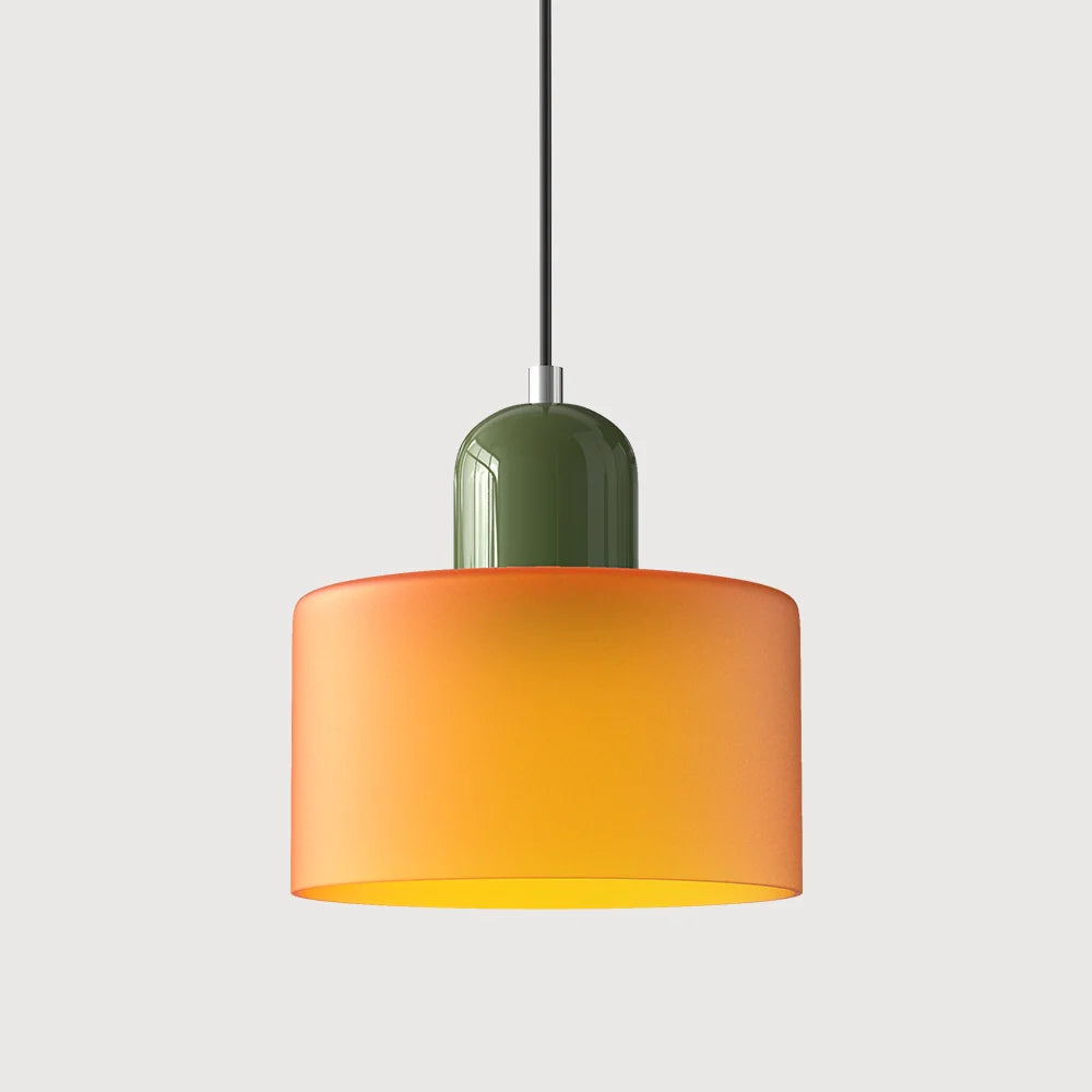 Pendant Light | Two-Tier Glass Shade & Warm Diffused Light