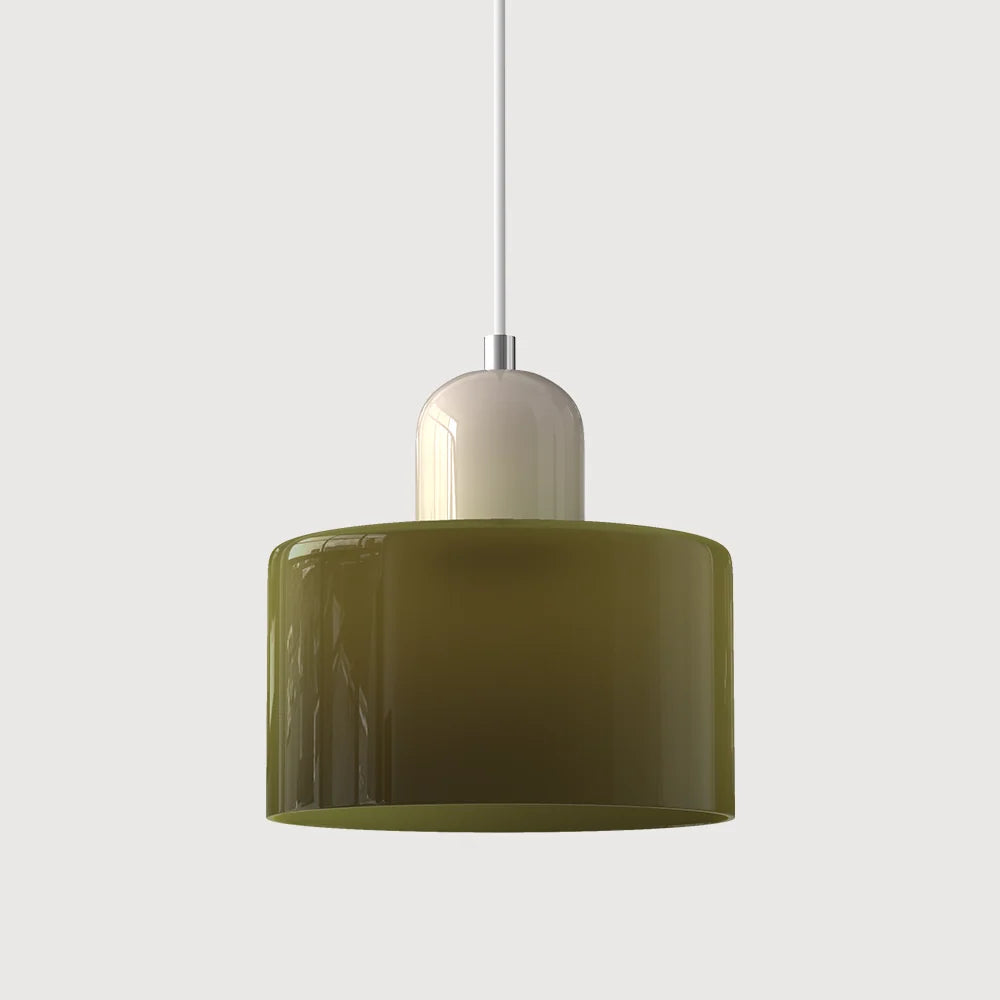 Pendant Light | Two-Tier Glass Shade & Warm Diffused Light