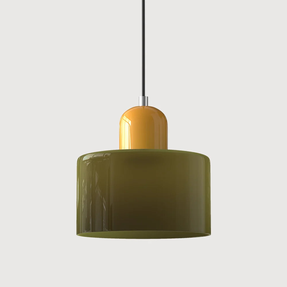 Pendant Light | Two-Tier Glass Shade & Warm Diffused Light