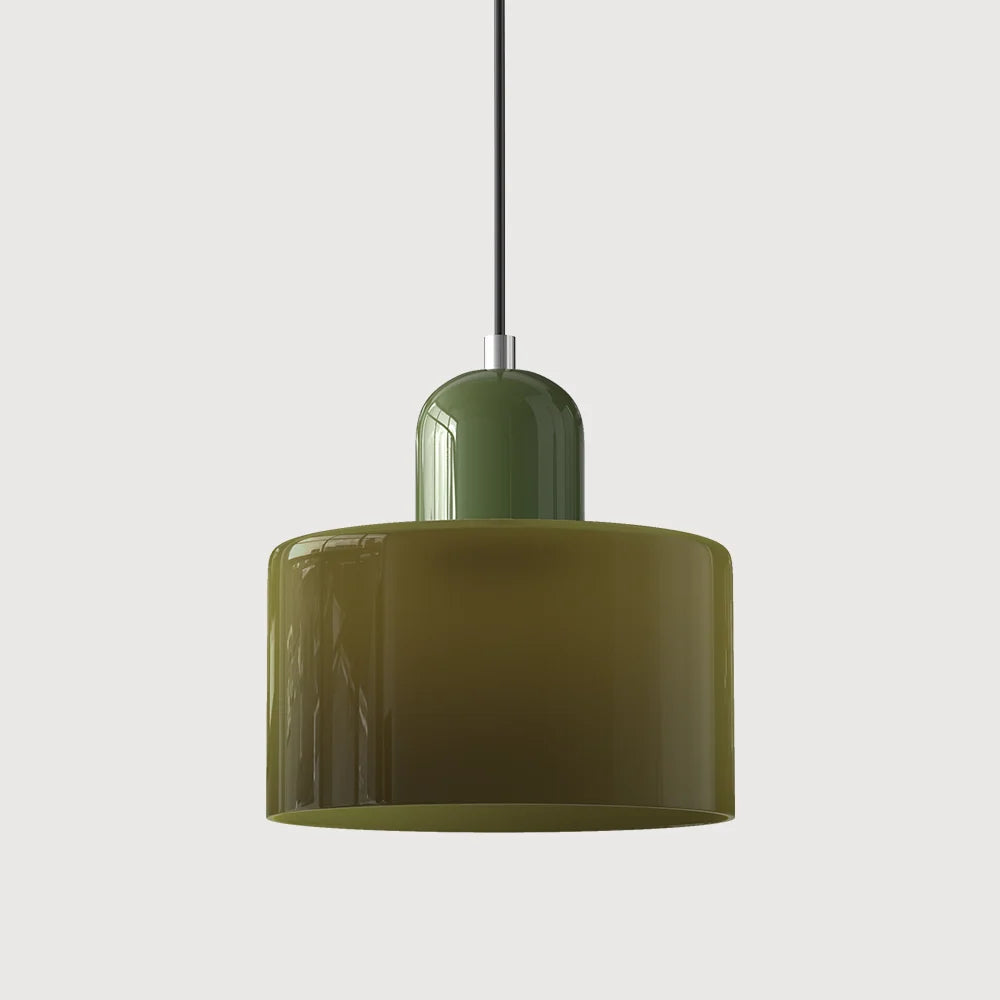 Pendant Light | Two-Tier Glass Shade & Warm Diffused Light