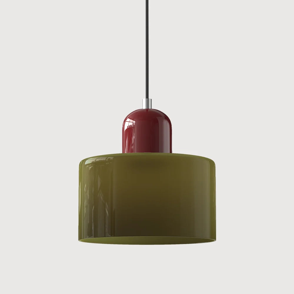 Pendant Light | Two-Tier Glass Shade & Warm Diffused Light