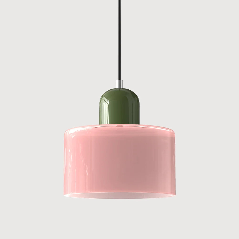 Pendant Light | Two-Tier Glass Shade & Warm Diffused Light