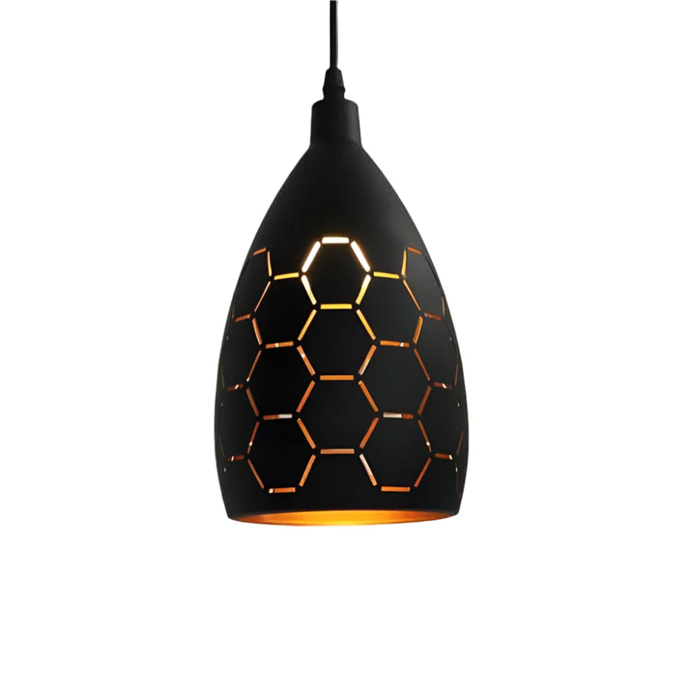Pendant Light | Vintage Black Metal & Adjustable Height