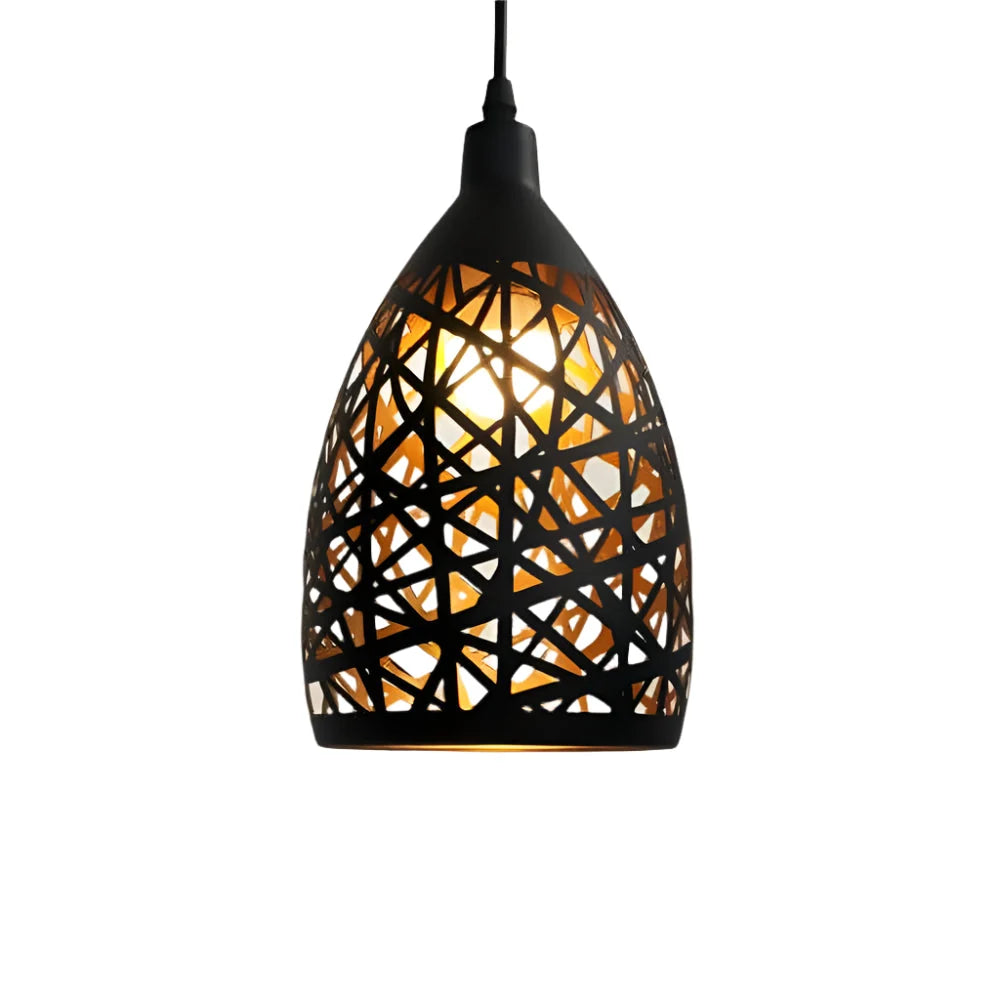 Pendant Light | Vintage Black Metal & Adjustable Height