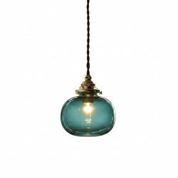 Pendant Light | Vintage Copper & Glass Shade | E26 Socket
